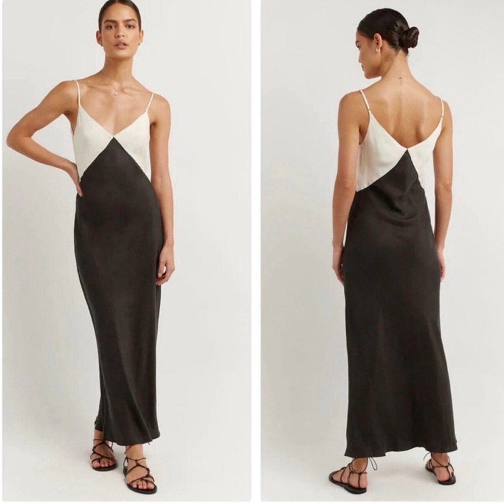 DISSH Seren Black and White two tone dress